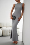 EVE Sleeveless Solid Color Knits Maxi Dress GZYU-D2343031