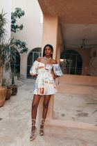 EVE Off Shoulder Print Mini Dress GSNU-8051