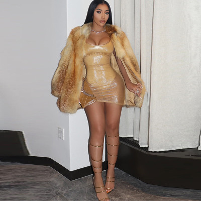 EVE See Through Solid Color Mini Dress XEF-K24D64448