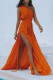 EVE Solid Color Sleeveless Slash Shoulder Maxi Dress GSNU-8045