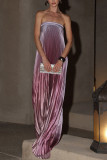 EVE Gradient Color Wrap Press Pleated Dress GSNU-8079