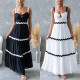 EVE Solid Color Lace Patchwork Sling Maxi Dress GSNU-8073