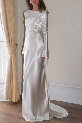 EVE Sexy Backless Solid Color Gown Slim Maxi Dress GSNU-8086
