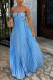 EVE Solid Color Press Pleated Halterneck Maxi Dress GSNU-8135