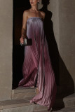 EVE Gradient Color Wrap Press Pleated Dress GSNU-8079