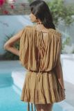 EVE Sexy Solid Color Drawstring Belt Mini Dress GSNU-8047
