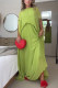EVE Solid Color Press Pleated Loose Maxi Dress GSNU-8157