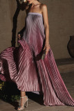 EVE Gradient Color Wrap Press Pleated Dress GSNU-8079