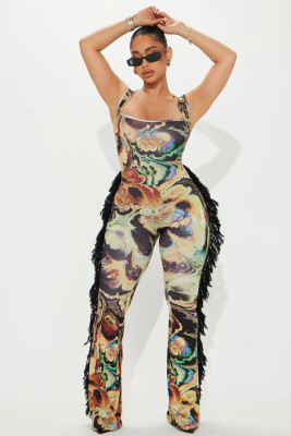 EVE Colorful Printed Tassel Lace Jumpsuit SHD-9781