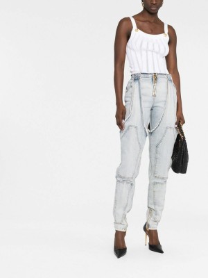 EVE Irregular Hollow Out Patchwork Jeans YMEF-57001