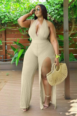 EVE Halterneck Irregular Backless Split Jumpsuit SH-391399