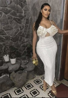 EVE Solid Color Sling Sexy Maxi Dress GADE-8966