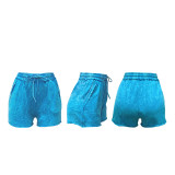 EVE Solid Color Drawstring Casual Shorts SFY-735