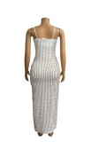 EVE Solid Color Sling Sexy Maxi Dress GADE-8966