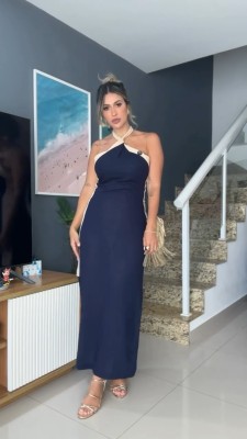 EVE Backless Halterneck Slit Fashion Maxi Dress GWDS-250514