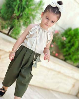 EVE Kids Girl Solid Color Sleeveless Two Piece Pants Set GYAY-8125