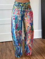 EVE Fashion Painted Loose Pants OLYF-6187