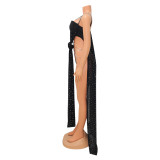 EVE Sexy Mesh Hot Drill See Through Maxi Dress GOSD-6675