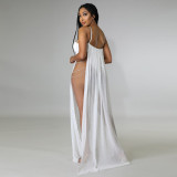 EVE Sexy Mesh Hot Drill See Through Maxi Dress GOSD-6675