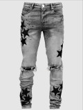 EVE Men's Star Fashion Holes Denim Trousers GDMY-353