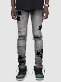 EVE Men's Star Fashion Holes Denim Trousers GDMY-353