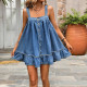 EVE Denim Loose Lace Princess Dress GDAM-218673