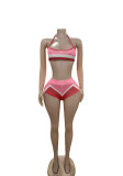 EVE Color Block Bikini Short Top Three Piece Set GFCF-1372