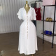 EVE Short Sleeve Single Breasted Split Shirt Dress GMSF-SU72257