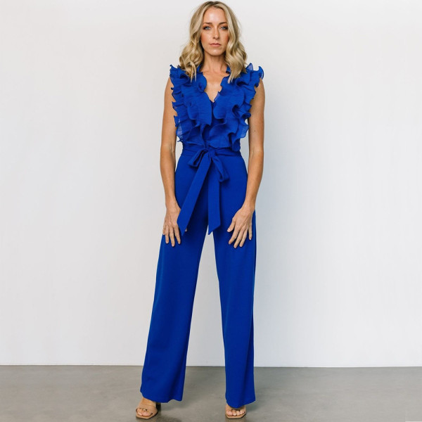 EVE V Neck Backless Tie Up Jumpsuit CYA-901846