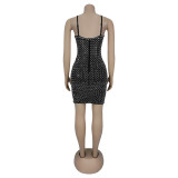 EVE Hot Drill Sleeveless Sling Mini Dress BY-7400