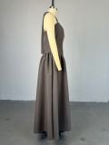 EVE Sleeveless Hot Drill Solid Color Maxi Dress GMSF-SU9018