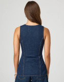 EVE Fashion Sleeveless Vest And Shorts Loose Denim Suit GMYT-13605