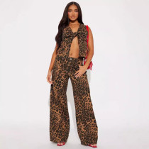 EVE Leopard Print High Waisted Loose Straight Jeans GMYT-0906