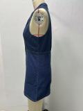 EVE Sleeveless Lapel Single-breasted Midi Dress GMYT-13611