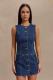 EVE Fashion O Neck Sleeveless Denim Midi Dress GMYT-13613