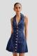 EVE Sleeveless Lapel Single-breasted Midi Dress GMYT-13611