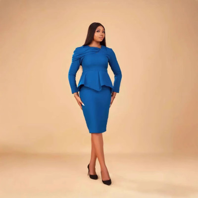EVE Long Sleeve Solid Color Bodycon Dress MK-3213