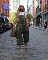 EVE Camouflage Print Casual Back Pants Jumpsuit LX-3581