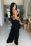 EVE Wave Line Spliced Wide Leg Jumpsuit OSM-4931