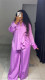 EVE Solid Color Loose Long Sleeve Shirt Pants Suit GMSF-9259
