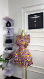 EVE Print Ruffles O Neck Mini Dress GMSF-9255