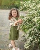 EVE Kids Girls Print Vest Solid Romper 2 Piece Set GYAY-8132