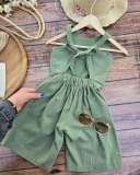 EVE Kids Girls Print Vest Solid Romper 2 Piece Set GYAY-8132