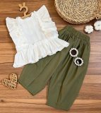 EVE Kids Girls Solid Color Lace Sleeve 2 Piece Set GYAY-8129