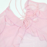 EVE Sexy Tie Up Backless Two Piece Skirt Suit CYA-901892