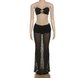 EVE Sexy Lace Wrap Chest Two Piece Skirts Set XEF-K25S70537