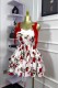 EVE Sleeveless Printed Bow Tie Ruffle Mini Dress GXIN-S-8803