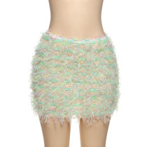 EVE Color Block Tassel Tight Skirts GZJQ-K25J65344