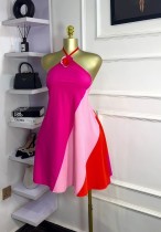 EVE Color Block Sleeveless Backless Mini Dress GXIN-S-8846