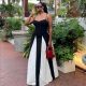EVE Sling Color Block Loose Maxi Dress GXIN-S-8750
